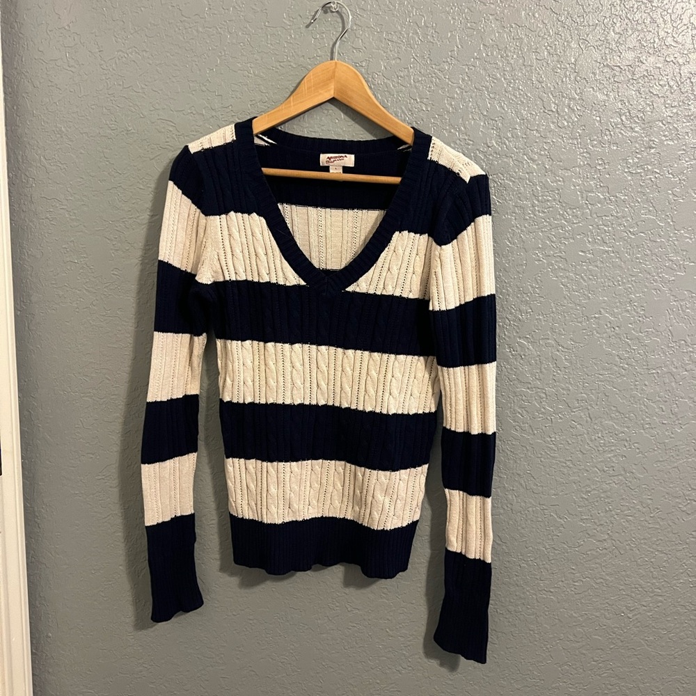 Arizona Jeans • Striped Cable Knit Sweater